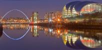 Newcastle's spectacular Quayside at night
