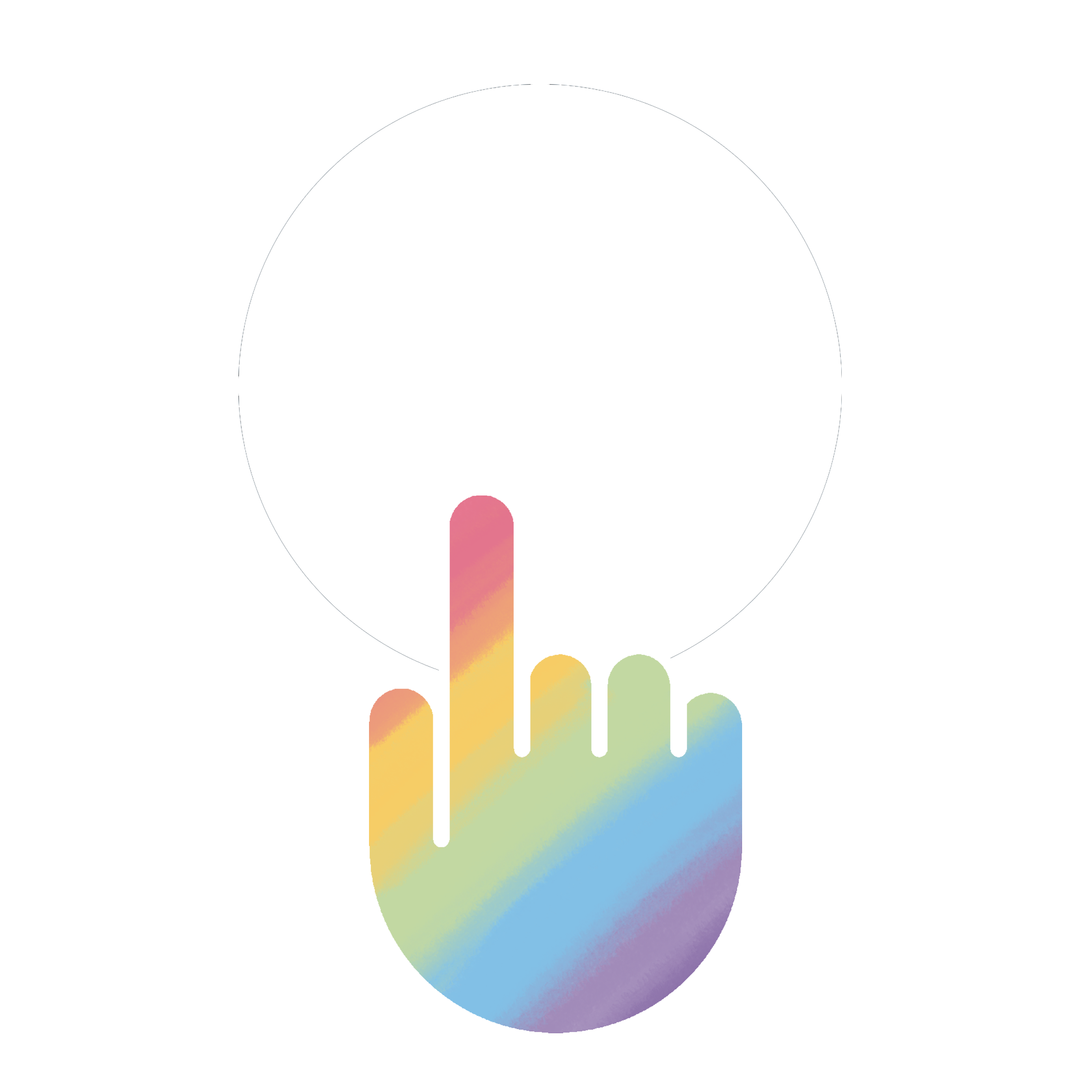Rainbow hand over an anchor