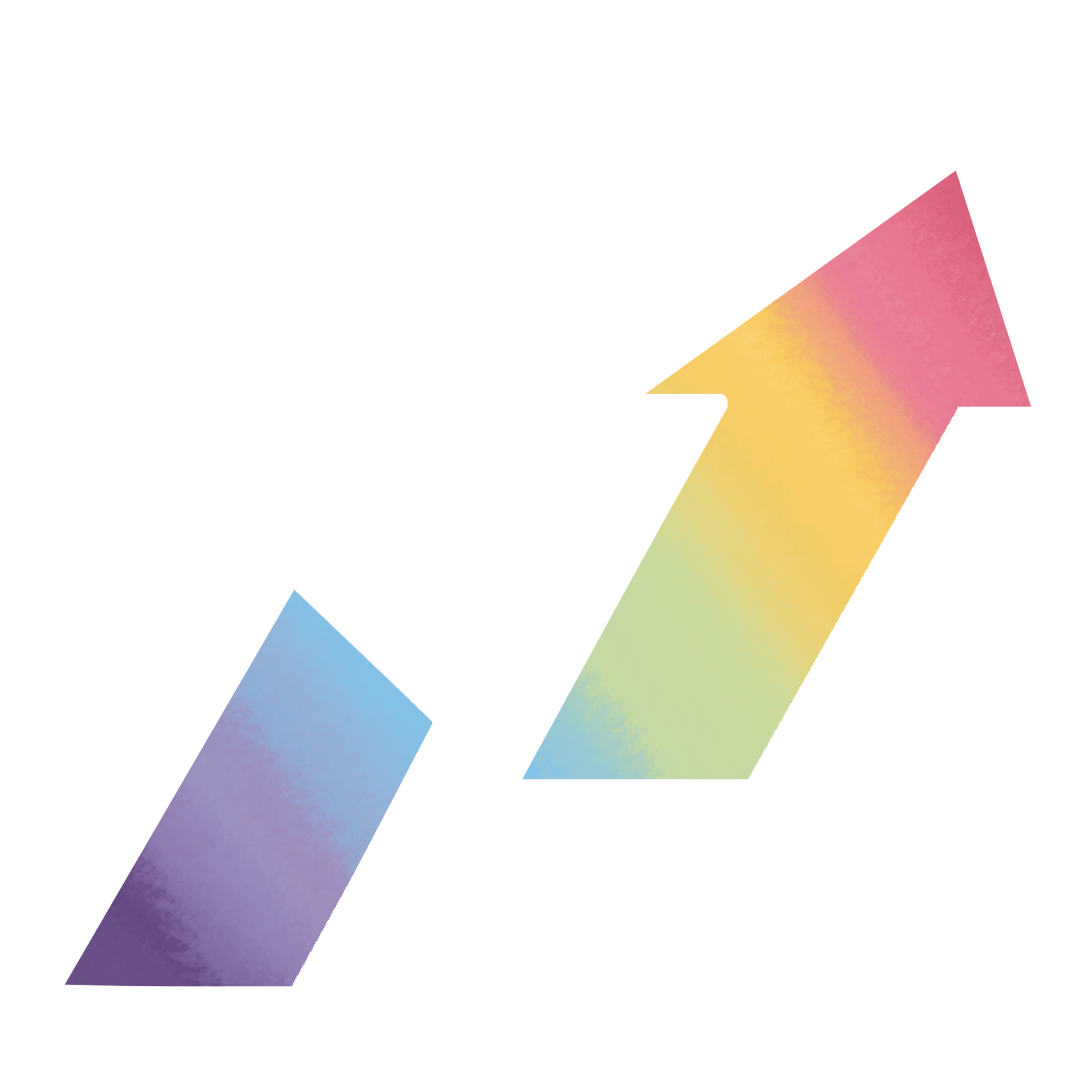 Rainbow coloured arrow going upwards